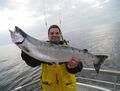 zweiter Schweizer Angelfreund 2015 mit seinem Lachs