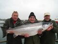 die Österreicher hatten den Fisch und das Erlebnis der Woche - 18 kg Lachs - war für einen zu schwer.