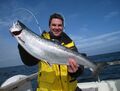 zweiter Schweizer Angelfreund mit Erfolg beim Lachstrolling
